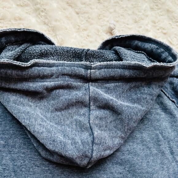 Ocean Drive Steel Grey Blue Burnout Pullover Fairfield Beach Hoodie w Wrap Cords - Picture 11 of 13